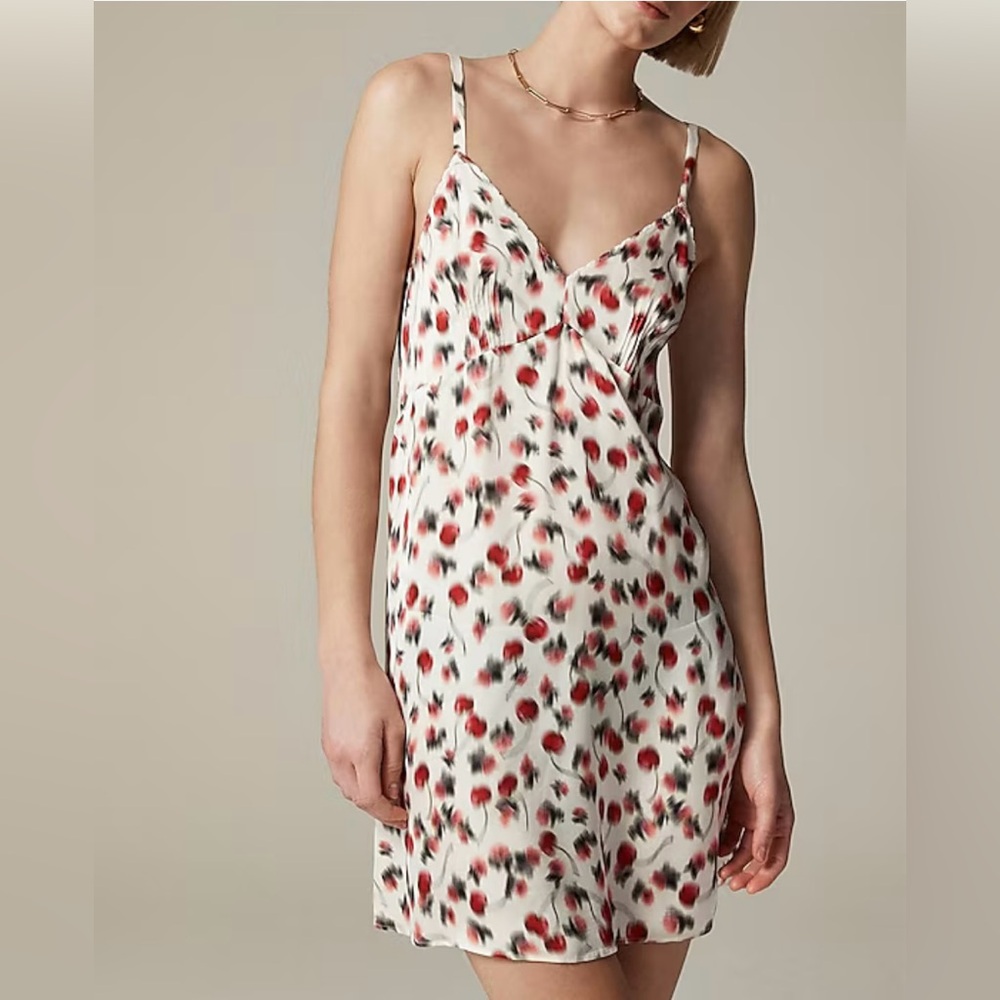 J. Crew CF514 Blurry Cherry Print Chemise XS